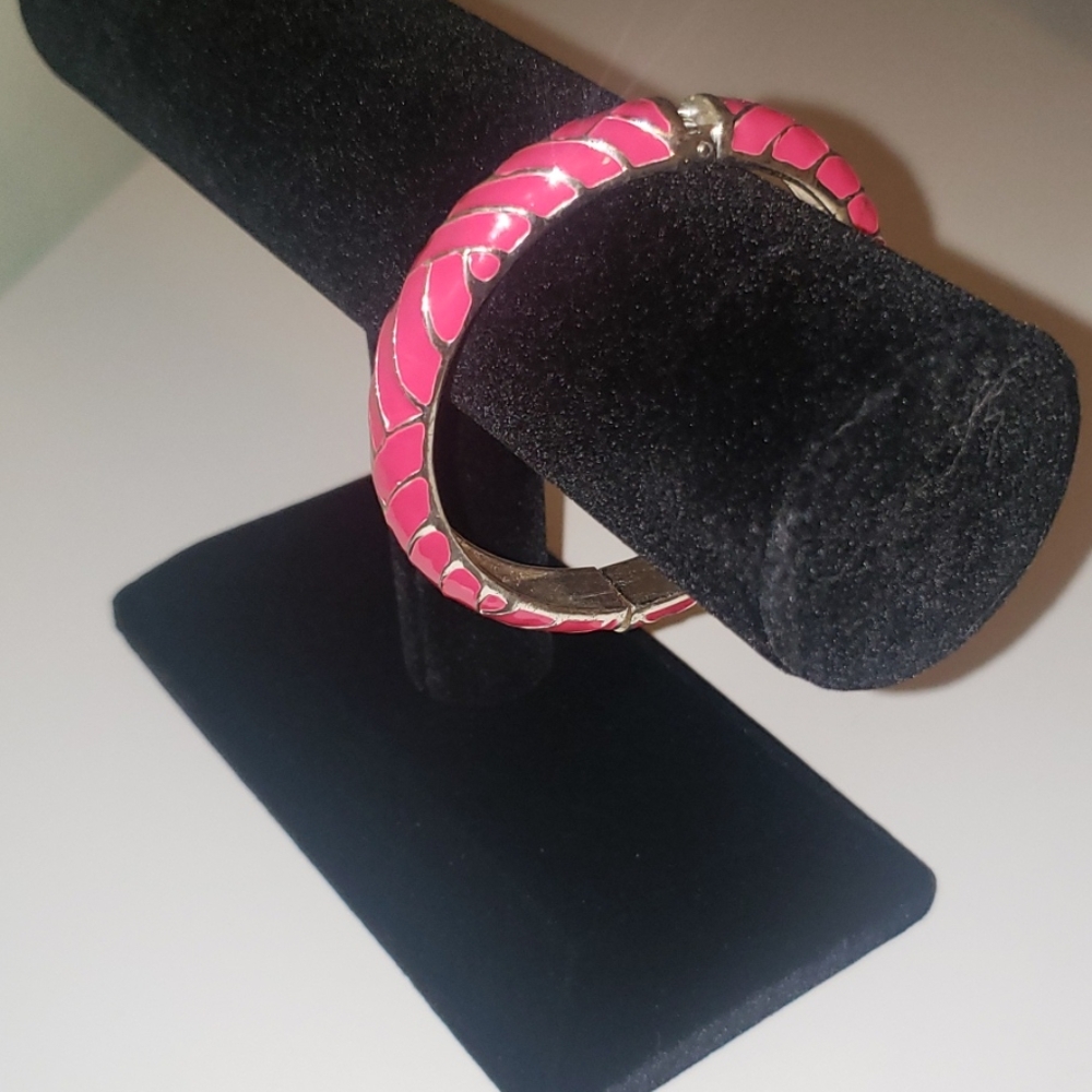 Pink/Silver Bangle Bracelet